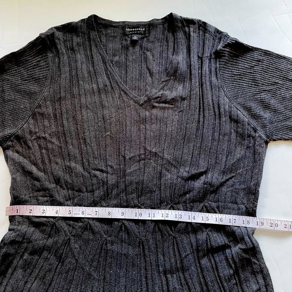 Connected Apparel Women's Plus Size Winter Gray Sweater Dress Tunic Midi, Sz 2X - Picture 10 of 10